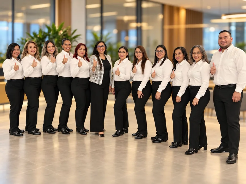 Olga Diaz junto a un equipo de trabajo.